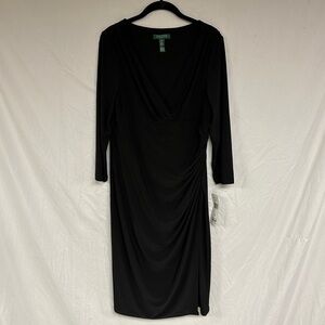 NWT Ralph Lauren Black Jersey Dress - Size 16